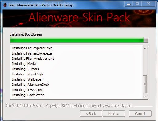 Installing Alienware Skin pack
