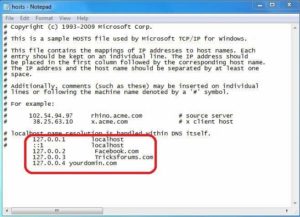 hosts file