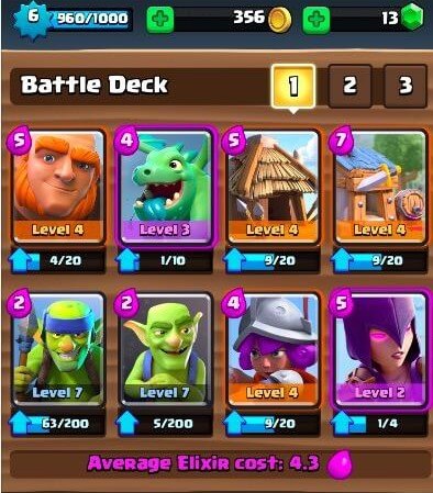 clash royale battle deck