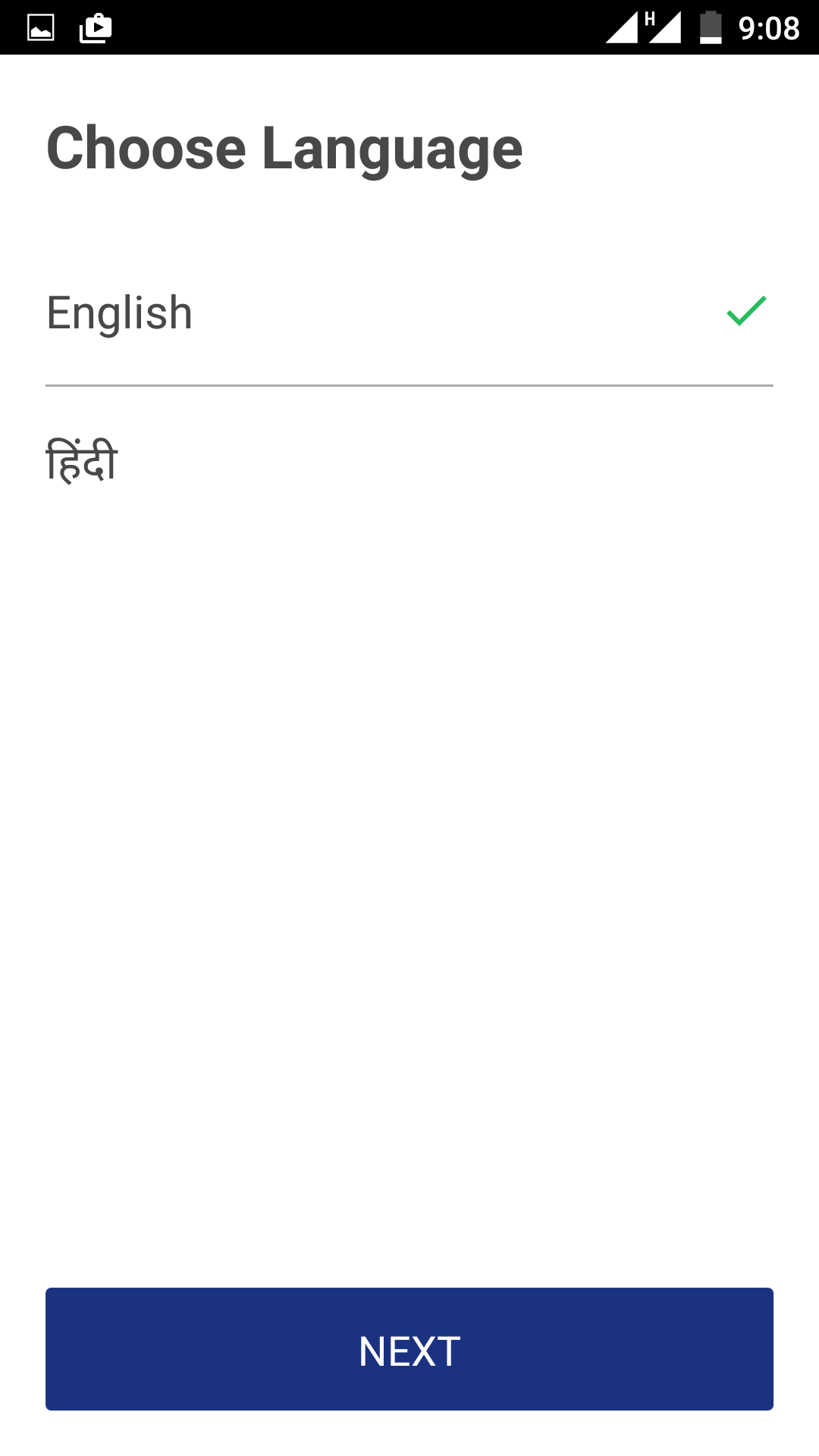 select language